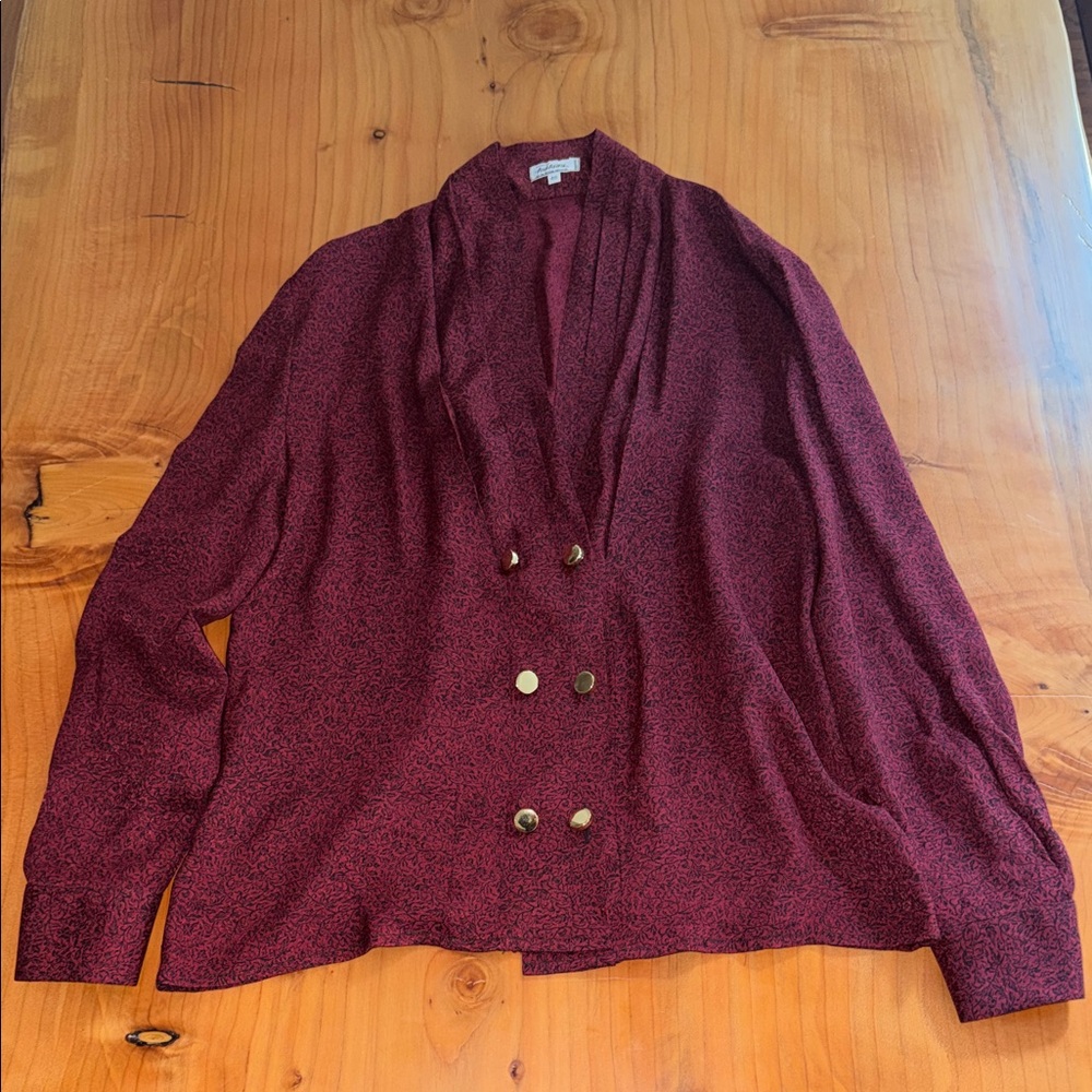 Vintage Deep Red Women's Cardigan